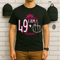 I Am 49 Plus 1 Middle Finger 49th Women Birthday Funny T-Shirt thumb 6