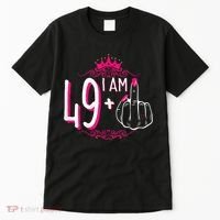 I Am 49 Plus 1 Middle Finger 49th Women Birthday Funny Tall T-Shirt thumb 0