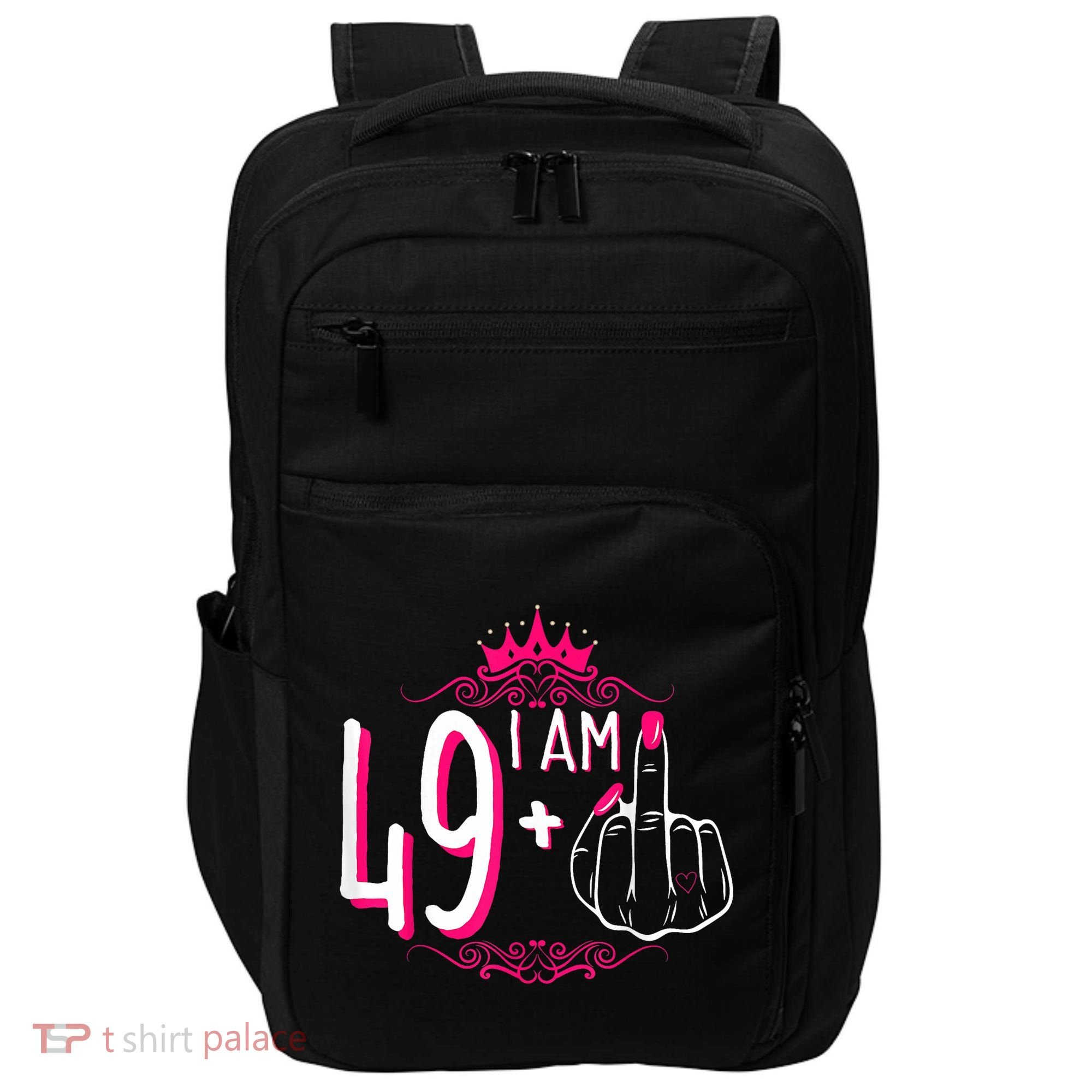 I Am 49 Plus 1 Middle Finger 49th Women Birthday Funny Impact Tech Backpack