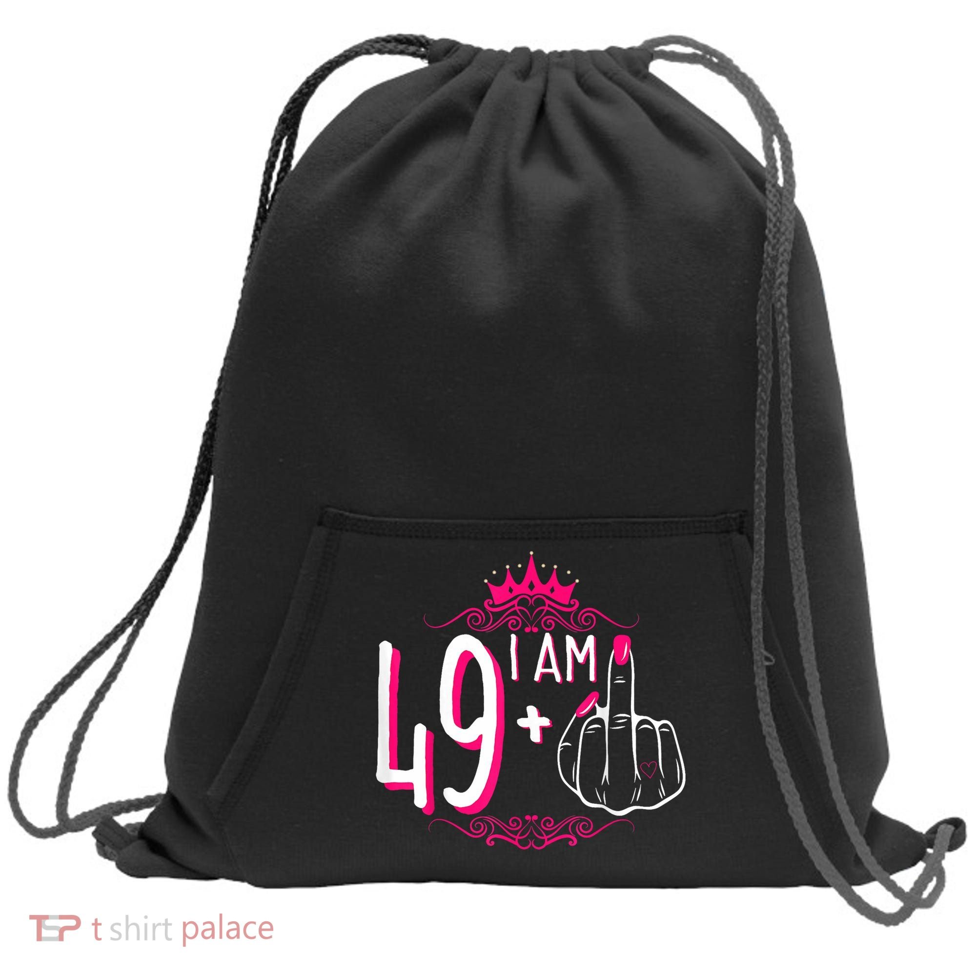 I Am 49 Plus 1 Middle Finger 49th Women Birthday Funny Sweatshirt Cinch Pack Bag
