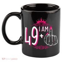 I Am 49 Plus 1 Middle Finger 49th Women Birthday Funny 11oz C Handle Ceramic Mug thumb 2