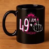I Am 49 Plus 1 Middle Finger 49th Women Birthday Funny 11oz C Handle Ceramic Mug thumb 4