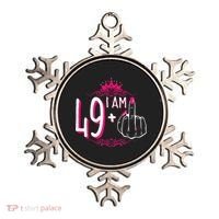 I Am 49 Plus 1 Middle Finger 49th Women Birthday Funny Ornament thumb 0