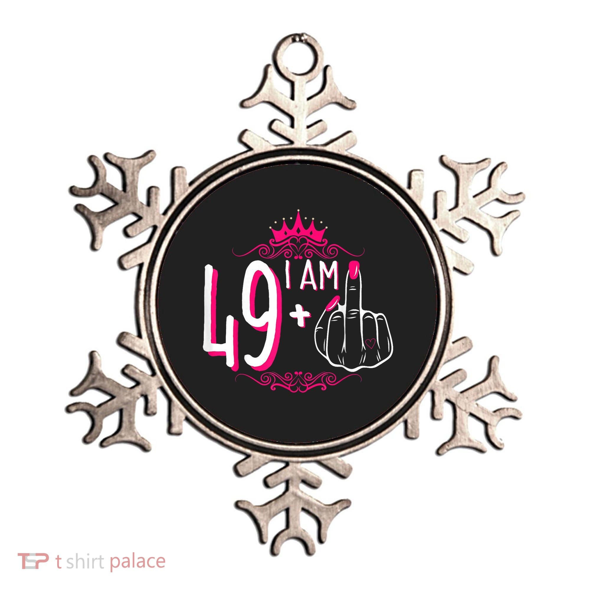 I Am 49 Plus 1 Middle Finger 49th Women Birthday Funny Ornament