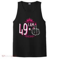 I Am 49 Plus 1 Middle Finger 49th Women Birthday Funny PosiCharge Competitor Tank thumb 0