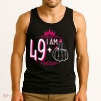 I Am 49 Plus 1 Middle Finger 49th Women Birthday Funny Tank Top thumb 3