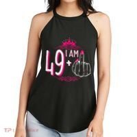 I Am 49 Plus 1 Middle Finger 49th Women Birthday Funny Women's Perfect Tri Rocker Tank thumb 2