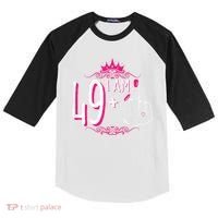 I Am 49 Plus 1 Middle Finger 49th Women Birthday Funny Kids Colorblock Raglan Jersey thumb 0