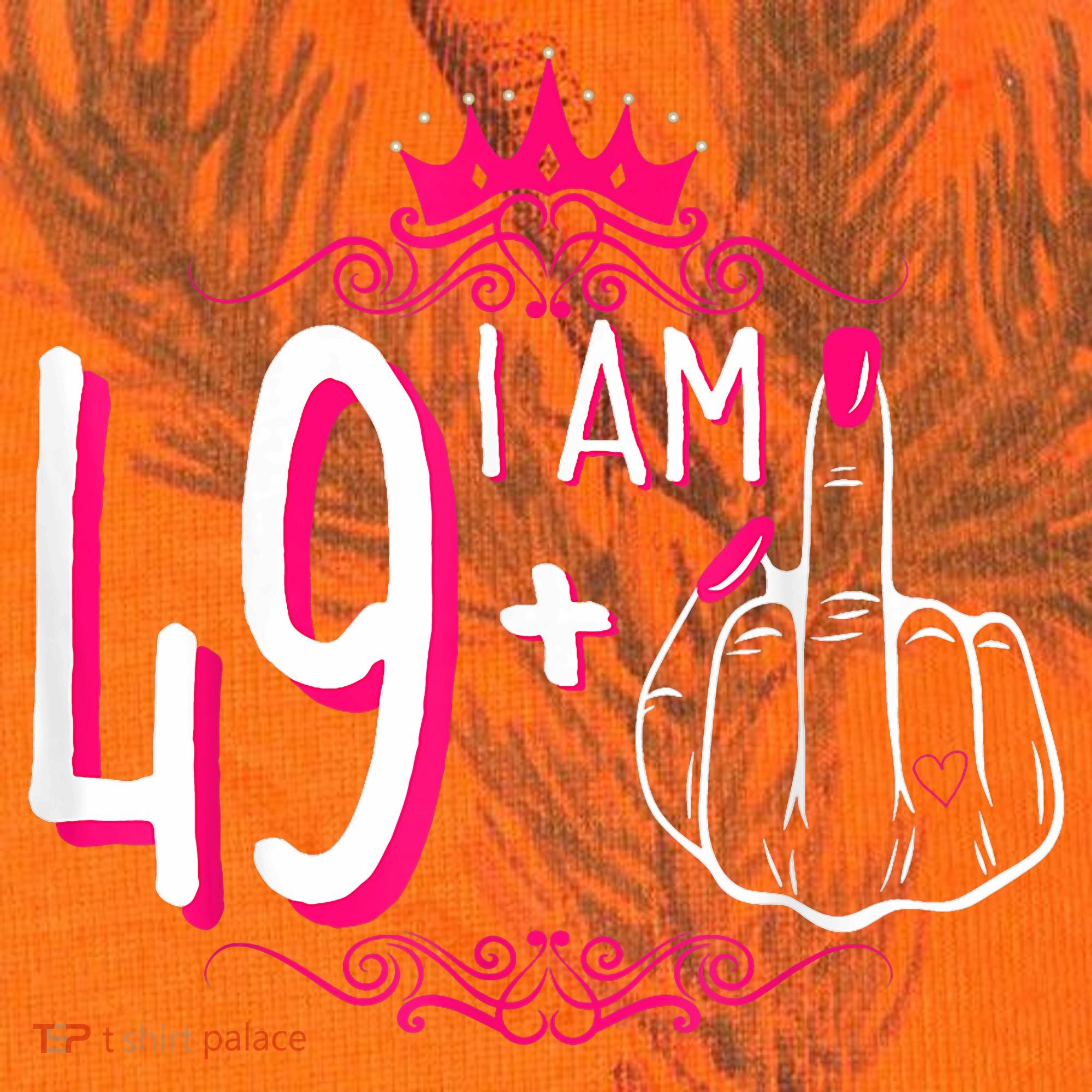 I Am 49 Plus 1 Middle Finger 49th Women Birthday Funny Kati Licensed 12" Camo Cuffed Beanie