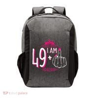 I Am 49 Plus 1 Middle Finger 49th Women Birthday Funny Vector Backpack thumb 0