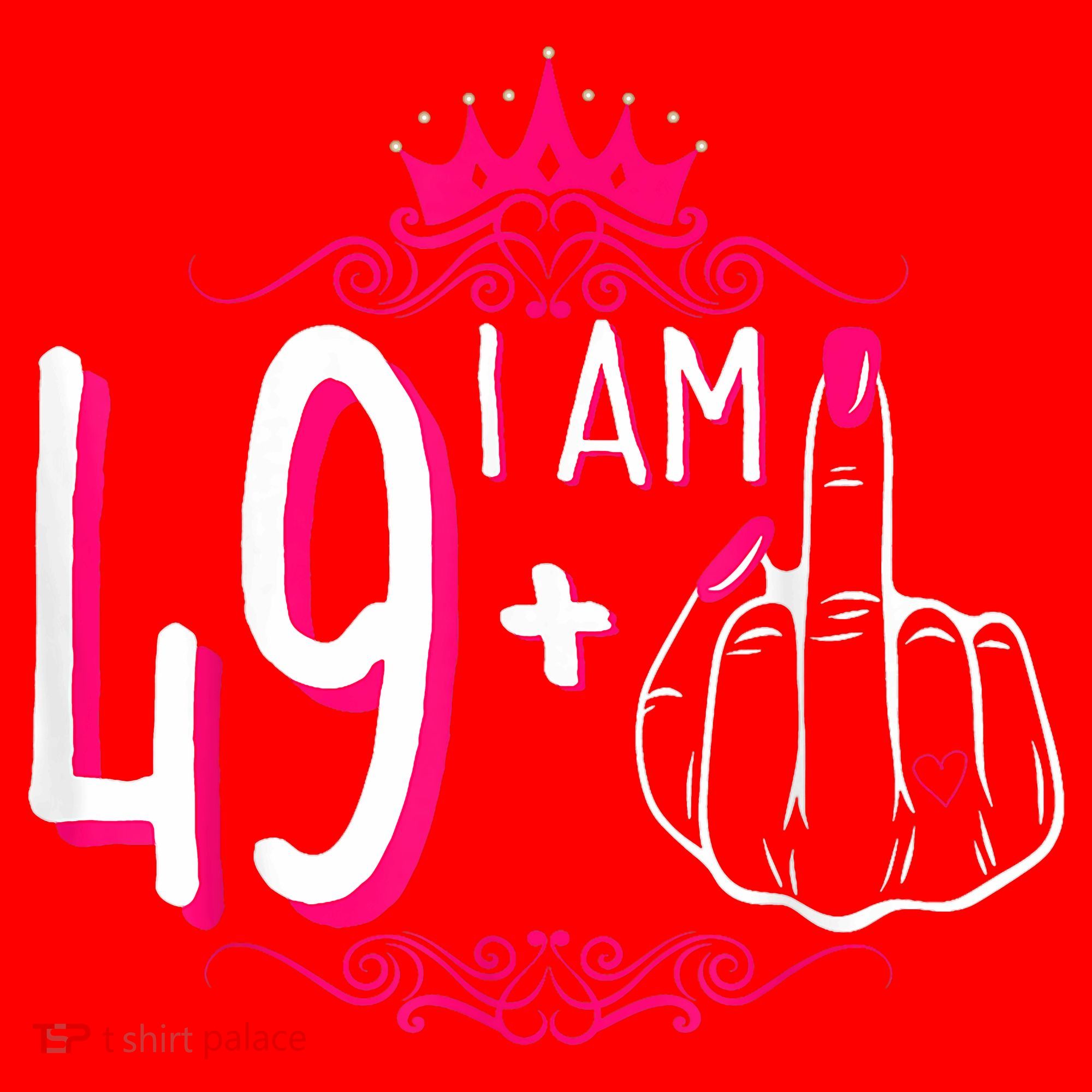 I Am 49 Plus 1 Middle Finger 49th Women Birthday Funny Santa Hat