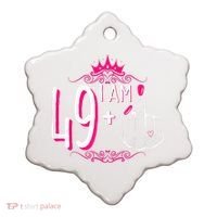 I Am 49 Plus 1 Middle Finger 49th Women Birthday Funny Ceramic Ornament thumb 0