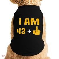 I Am 43 Plus 1 Middle Finger 44th Birthday Gift 44 Years Old Doggie Tank thumb 0