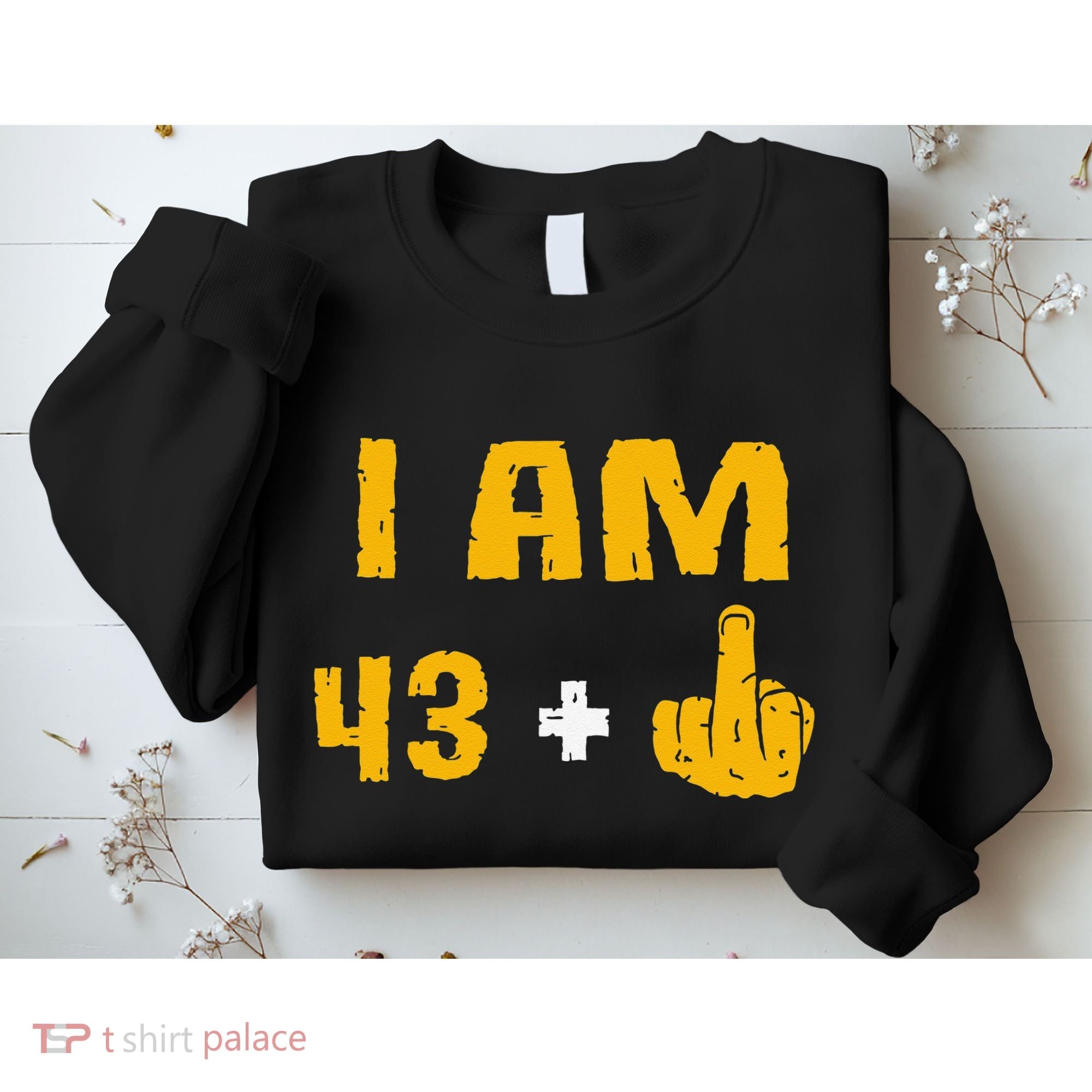 I Am 43 Plus 1 Middle Finger 44th Birthday Gift 44 Years Old Sweatshirt