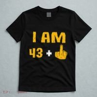 I Am 43 Plus 1 Middle Finger 44th Birthday Gift 44 Years Old T-Shirt thumb 5