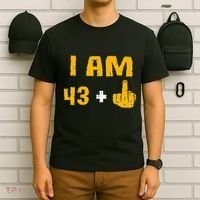 I Am 43 Plus 1 Middle Finger 44th Birthday Gift 44 Years Old T-Shirt thumb 6