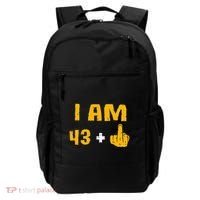 I Am 43 Plus 1 Middle Finger 44th Birthday Gift 44 Years Old Backpack thumb 0