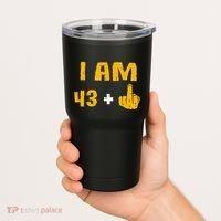 I Am 43 Plus 1 Middle Finger 44th Birthday Gift 44 Years Old Tumbler thumb 2