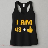 I Am 43 Plus 1 Middle Finger 44th Birthday Gift 44 Years Old Women's Tank Top thumb 3