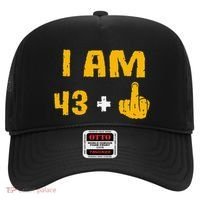 I Am 43 Plus 1 Middle Finger 44th Birthday Gift 44 Years Old Hat thumb 0