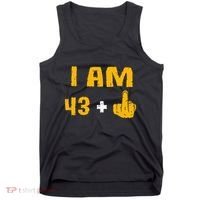 I Am 43 Plus 1 Middle Finger 44th Birthday Gift 44 Years Old Tank Top thumb 0