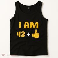 I Am 43 Plus 1 Middle Finger 44th Birthday Gift 44 Years Old Tank Top thumb 2