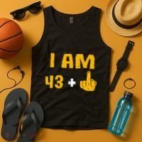 I Am 43 Plus 1 Middle Finger 44th Birthday Gift 44 Years Old Tank Top thumb 4
