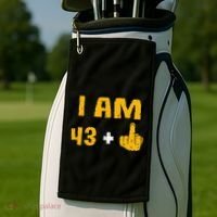 I Am 43 Plus 1 Middle Finger 44th Birthday Gift 44 Years Old Golf Towel thumb 2