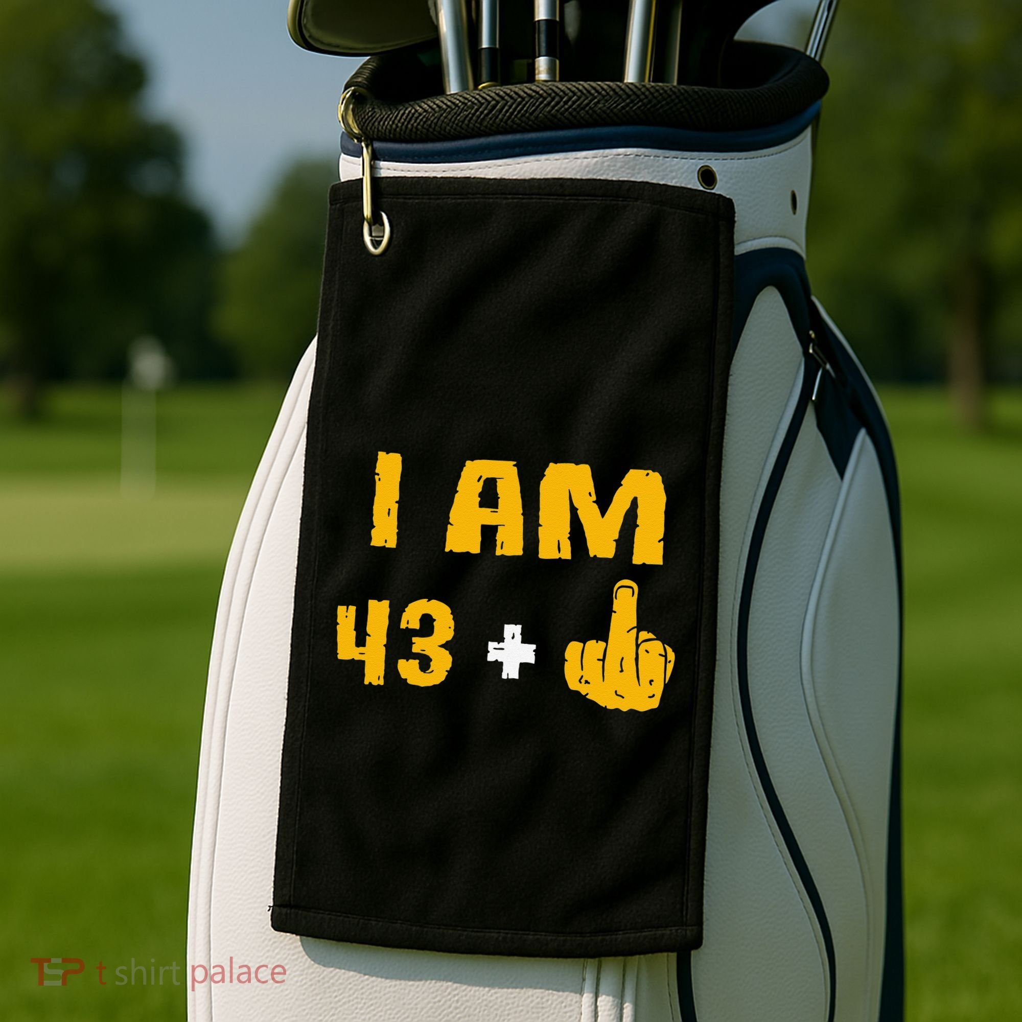 I Am 43 Plus 1 Middle Finger 44th Birthday Gift 44 Years Old Golf Towel