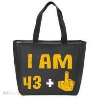 I Am 43 Plus 1 Middle Finger 44th Birthday Gift 44 Years Old Tote Bag thumb 0
