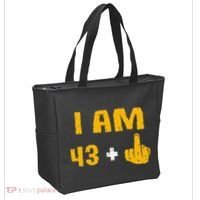 I Am 43 Plus 1 Middle Finger 44th Birthday Gift 44 Years Old Tote Bag thumb 2