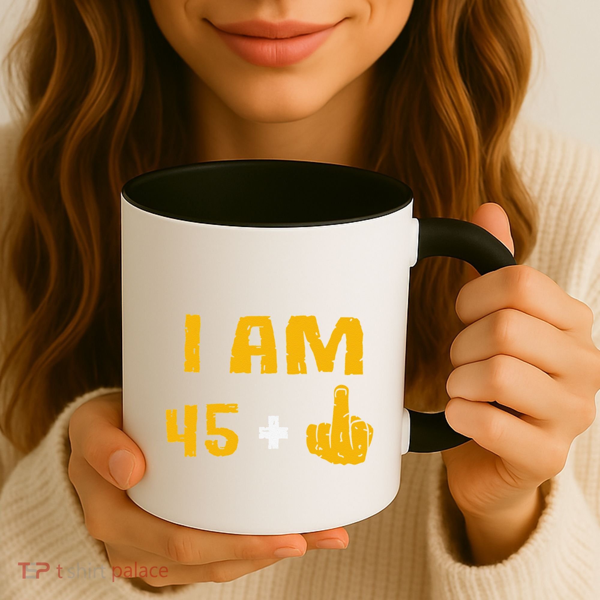 I Am 45 Plus 1 Middle Finger 46th Birthday Gift 46 Years Old Coffee Mug