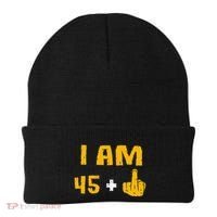 I Am 45 Plus 1 Middle Finger 46th Birthday Gift 46 Years Old Beanie thumb 0