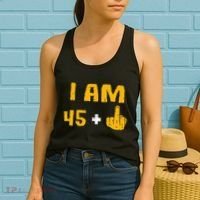 I Am 45 Plus 1 Middle Finger 46th Birthday Gift 46 Years Old Women's Tank Top thumb 2
