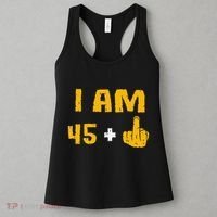 I Am 45 Plus 1 Middle Finger 46th Birthday Gift 46 Years Old Women's Tank Top thumb 3