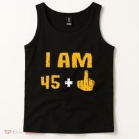 I Am 45 Plus 1 Middle Finger 46th Birthday Gift 46 Years Old Tank Top thumb 2