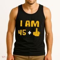 I Am 45 Plus 1 Middle Finger 46th Birthday Gift 46 Years Old Tank Top thumb 3