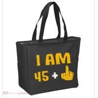 I Am 45 Plus 1 Middle Finger 46th Birthday Gift 46 Years Old Tote Bag thumb 2