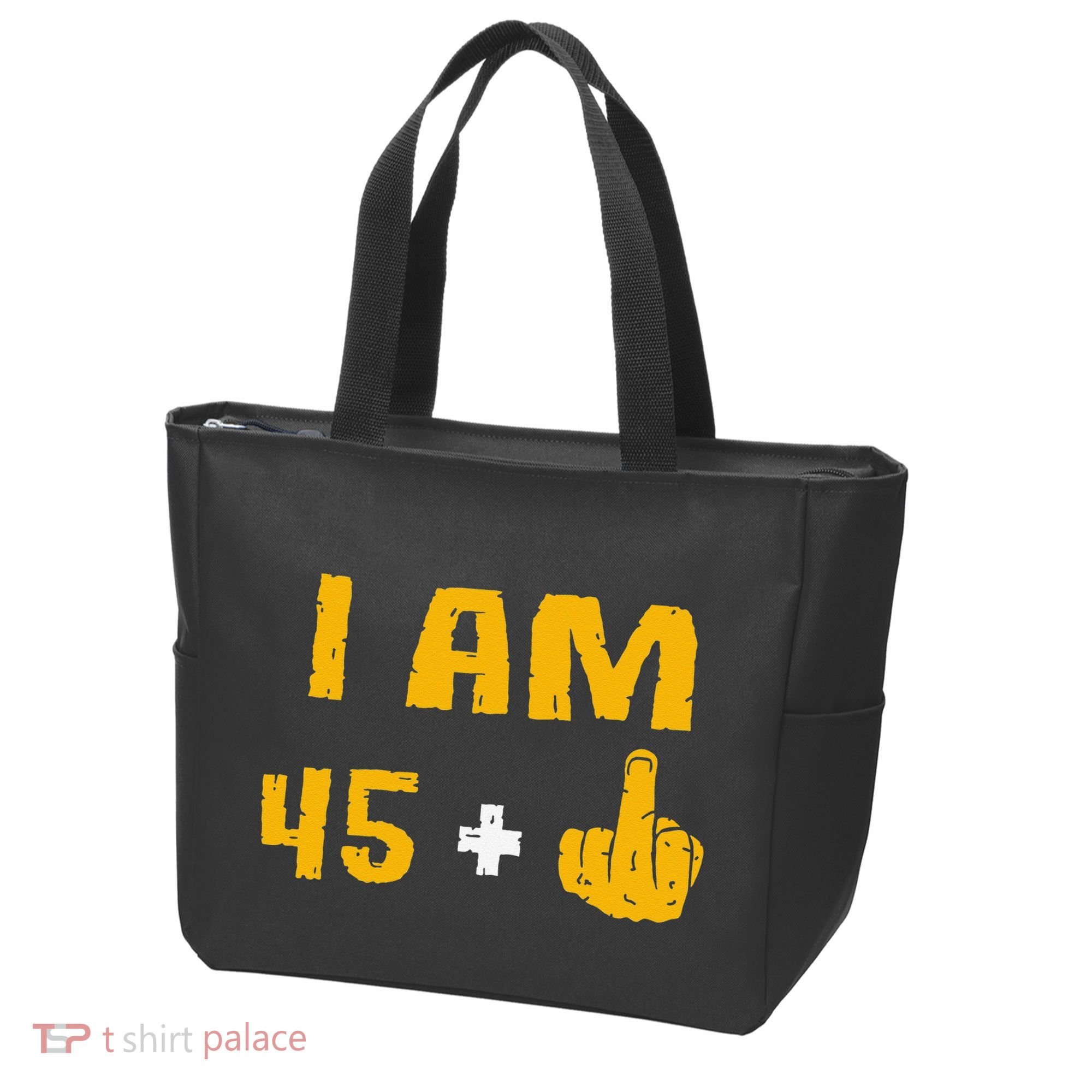 I Am 45 Plus 1 Middle Finger 46th Birthday Gift 46 Years Old Tote Bag