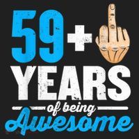 I am 59 plus 1 middle finger for a 60th Birthday Beanie thumb 2
