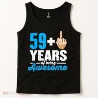 I am 59 plus 1 middle finger for a 60th Birthday Tank Top thumb 2
