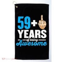 I am 59 plus 1 middle finger for a 60th Birthday Golf Towel thumb 0