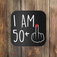 I Am 50 Plus 1 Middle Finger For A 51st Birthday Coaster thumb 0