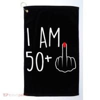 I Am 50 Plus 1 Middle Finger For A 51st Birthday Golf Towel thumb 0