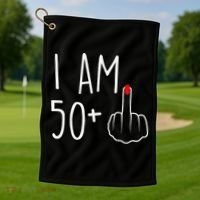 I Am 50 Plus 1 Middle Finger For A 51st Birthday Golf Towel thumb 1