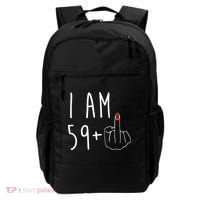 I Am 59 Plus Middle Finger Funny 60th Birthday Backpack thumb 0