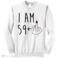 I Am 59 Plus Middle Finger Funny 60th Birthday Sweatshirt thumb 0