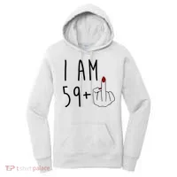 I Am 59 Plus Middle Finger Funny 60th Birthday Women's Hoodie thumb 0