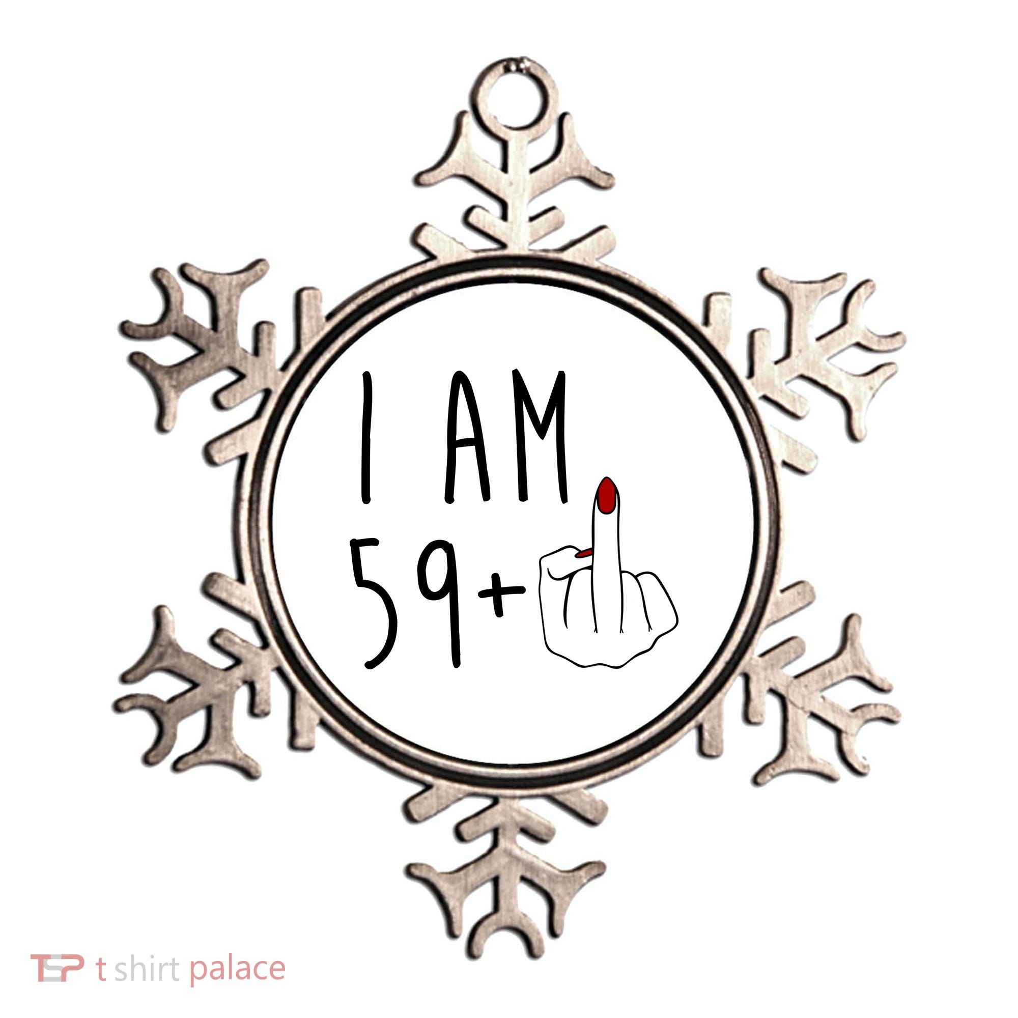 I Am 59 Plus Middle Finger Funny 60th Birthday Ornament