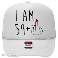 I Am 59 Plus Middle Finger Funny 60th Birthday Hat thumb 0